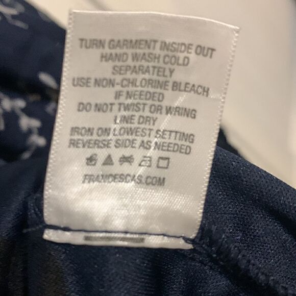 Francesca’s GUC navy blue and white embroidered low cut dress Size XS - Picture 5 of 6